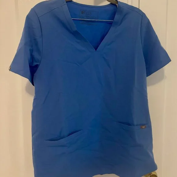 FIGS Kasma 3 pocket scrub top, blue (M) NWT - Picture 3 of 4